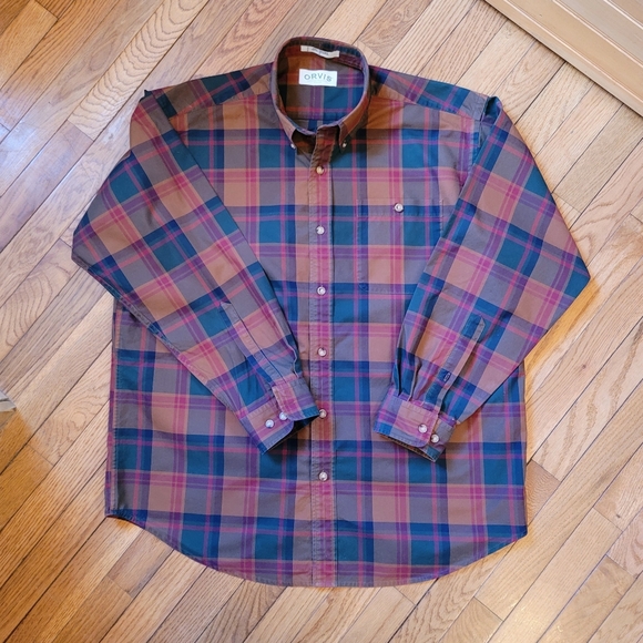 Orvis Other - Men's Orvis heavyweight plaid Oxford Large